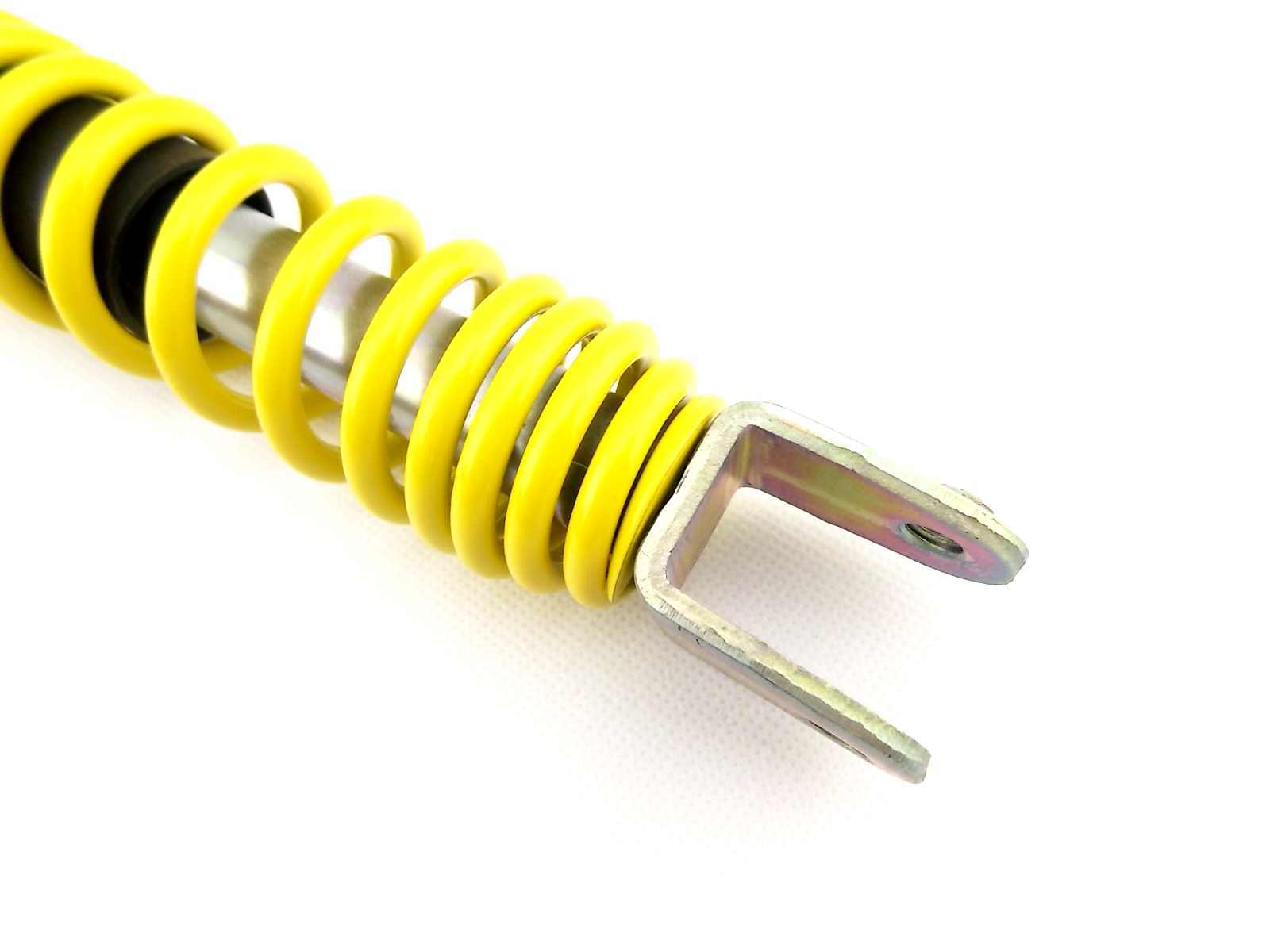 JBS Yellow/Chrome Rear Shock Absorbers For Yamaha PW50 Peewee – 195mm Eye Clevis