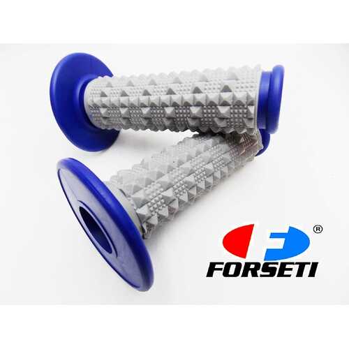 SUZUKI RM370 FORSETI BLUE GREY DIAMOND TOP HANDLEBAR GRIP SET GRIPS