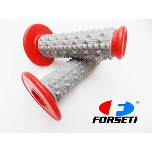HONDA CR85 FORSETI RED GREY DIAMOND TOP HANDLEBAR GRIP SET GRIPS