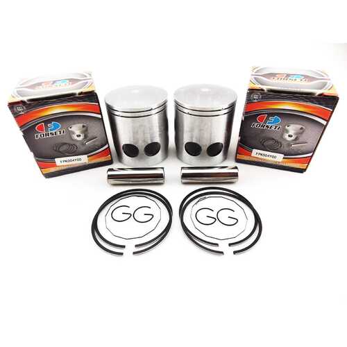 YAMAHA RD400 74-78 1.00mm O/S FORSETI PISTON SET 65mm RINGS PIN CLIPS