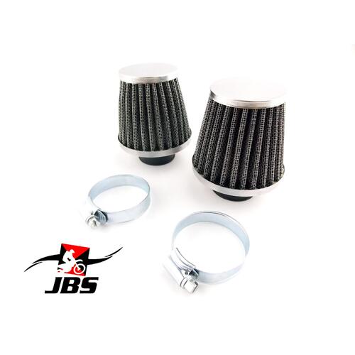 HONDA CB250N 80-82 JBS PERFORMANCE 48mm CHROME POD AIR FILTER CLEANER SET 2
