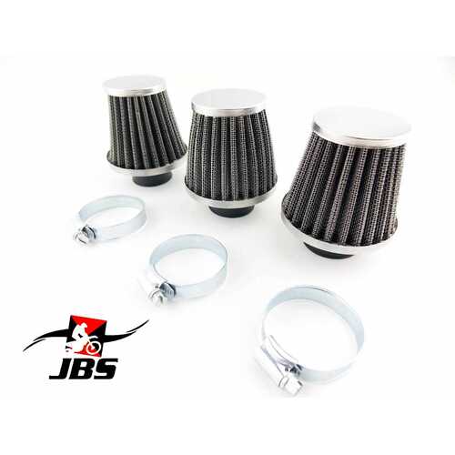 JBS PERFORMANCE 54mm CHROME POD AIR FILTER UNIVERSAL CLEANER SET OF 3