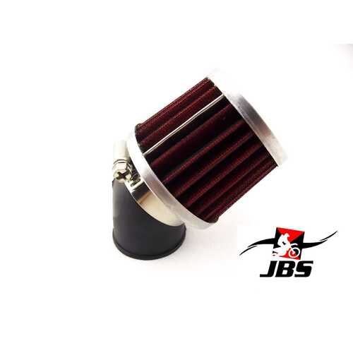 UNIVERSAL JBS PERFORMANCE 32mm 45 DEGREE RED/CHROME POD AIR FILTER CLEANER