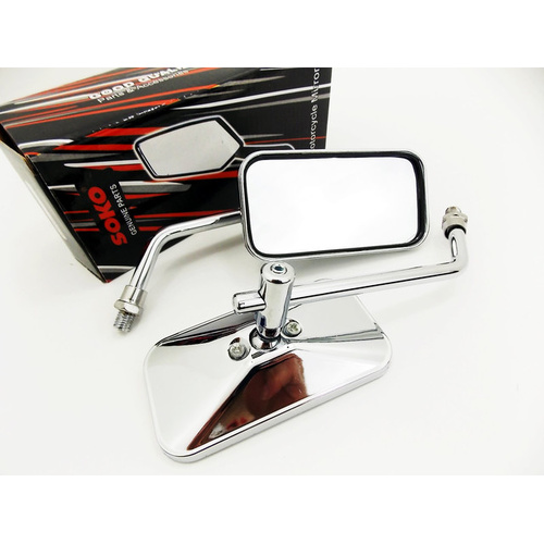 YAMAHA MT-07 13-15 CHROME RECTANGULAR SOKO REAR VIEW MIRRORS