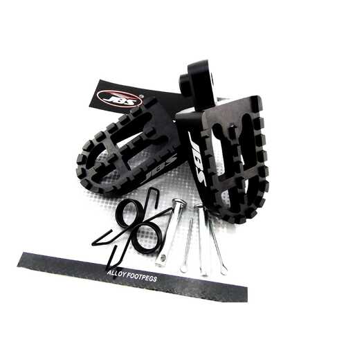 KAWASAKI KX60 88-02 JBS BLACK CNC BILLET ALLOY FOOT PEG SET PAIR FOOTPEGS REST