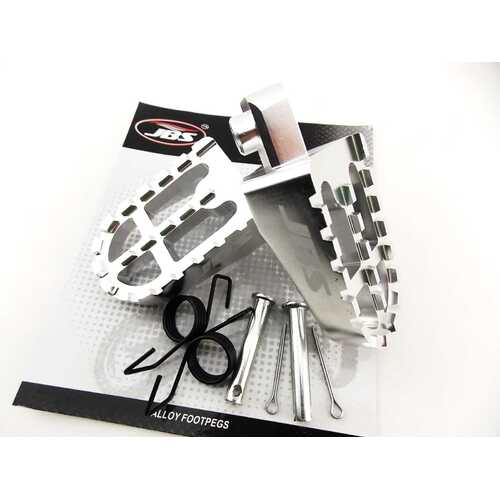 HONDA XR500 81-82 JBS SILVER CNC BILLET ALLOY FOOT PEG SET PAIR FOOTPEGS REST