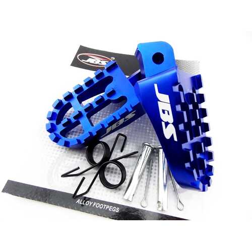 SUZUKI TS125 71-75 JBS BLUE CNC BILLET ALLOY FOOT PEG SET PAIR FOOTPEGS REST
