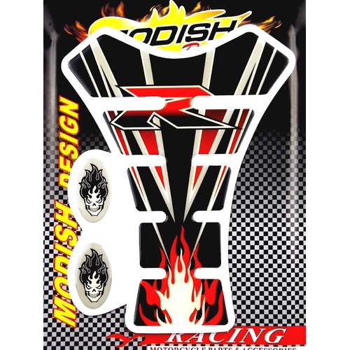 RED R MODISH RACING MOTORCYCLE TANK PAD STICKER PROTECTOR