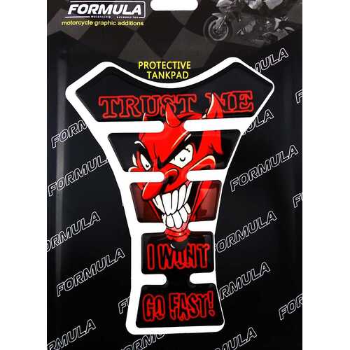 RED DEVIL FORMULA MOTORCYCLE TANK PAD STICKER PROTECTOR