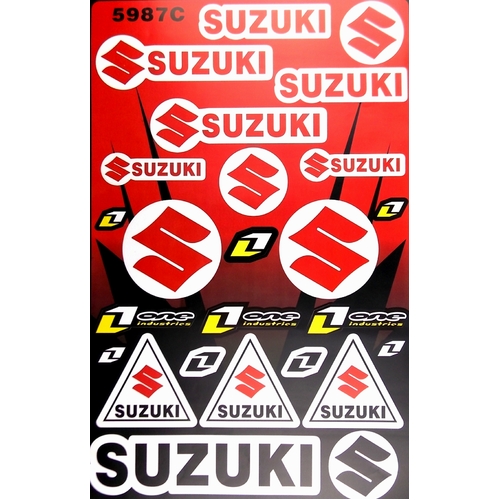 SUZUKI / ONE INDUSTRIES MOTORCYCLE STICKER SHEET GRAPHICS SET DECAL KIT