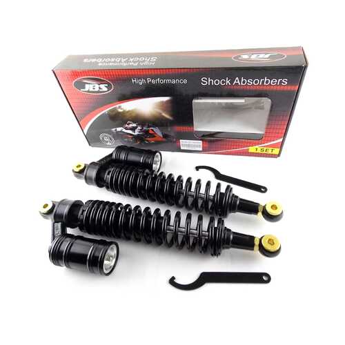 YAMAHA YFZ450 400mm JBS FRONT AIR NITROGEN CELL SHOCK ABSORBERS ATV QUAD BLK