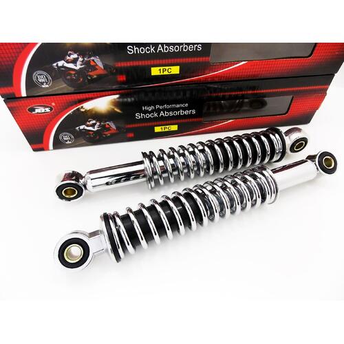 HONDA MR50 ELSINORE 74-75 270mm JBS CHROME REAR SHOCK ABSORBERS EYE TO EYE