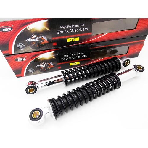 HONDA MR50 ELSINORE 74-75 270mm JBS BLACK/CHROME REAR SHOCK ABSORBERS EYE TO EYE