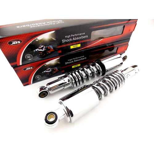 SUZUKI GT125 300mm JBS CHROME REAR SHOCK ABSORBERS EYE TO EYE