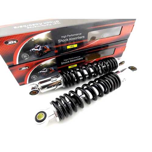 KAWASAKI BR250 300mm JBS BLACK/CHROME REAR SHOCK ABSORBERS EYE TO EYE NC