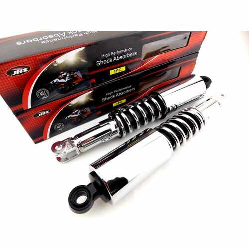 SUZUKI GSX750 KATANA 335mm JBS BLACK/CHROME REAR SHOCK ABSORBERS EYE TO CLEVIS