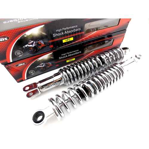 SUZUKI GS750 335mm JBS CHROME REAR SHOCK ABSORBERS EYE TO CLEVIS NC