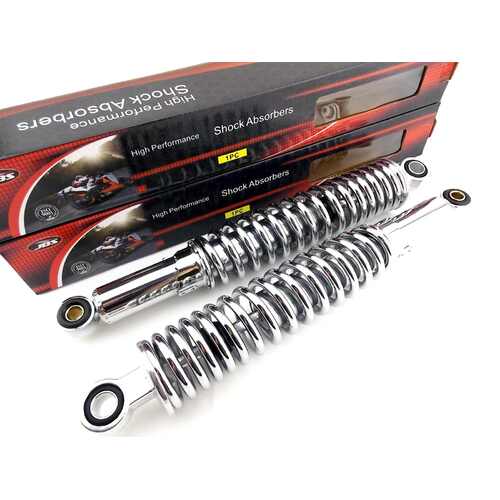 KAWASAKI Z1 350mm JBS CHROME REAR SHOCK ABSORBERS EYE TO EYE NC