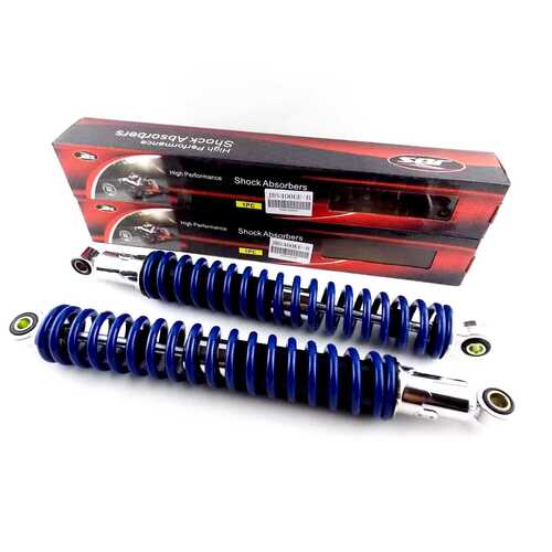 SUZUKI PE400 400mm BLUE/CHROME JBS REAR SHOCK ABSORBERS EYE TO EYE