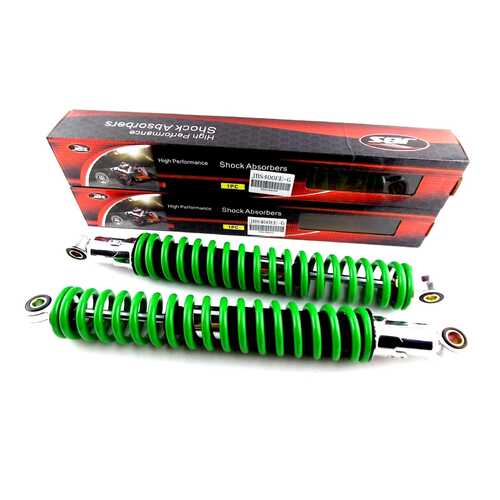 SUZUKI DR500S 400mm GREEN/CHROME JBS REAR SHOCK ABSORBERS EYE TO EYE