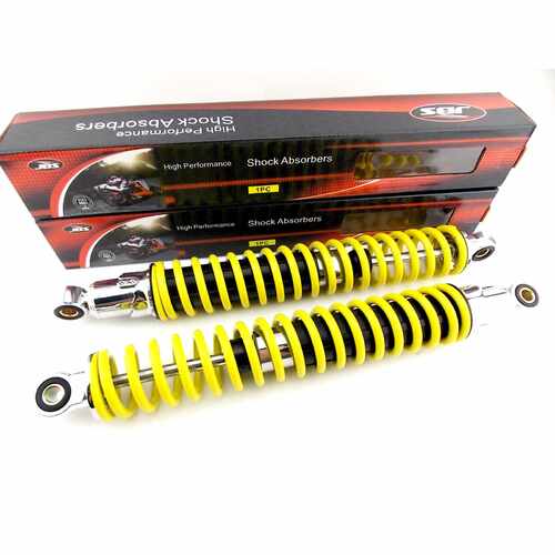 HONDA XL125S 400mm YELLOW/CHROME JBS REAR SHOCK ABSORBERS EYE TO EYE